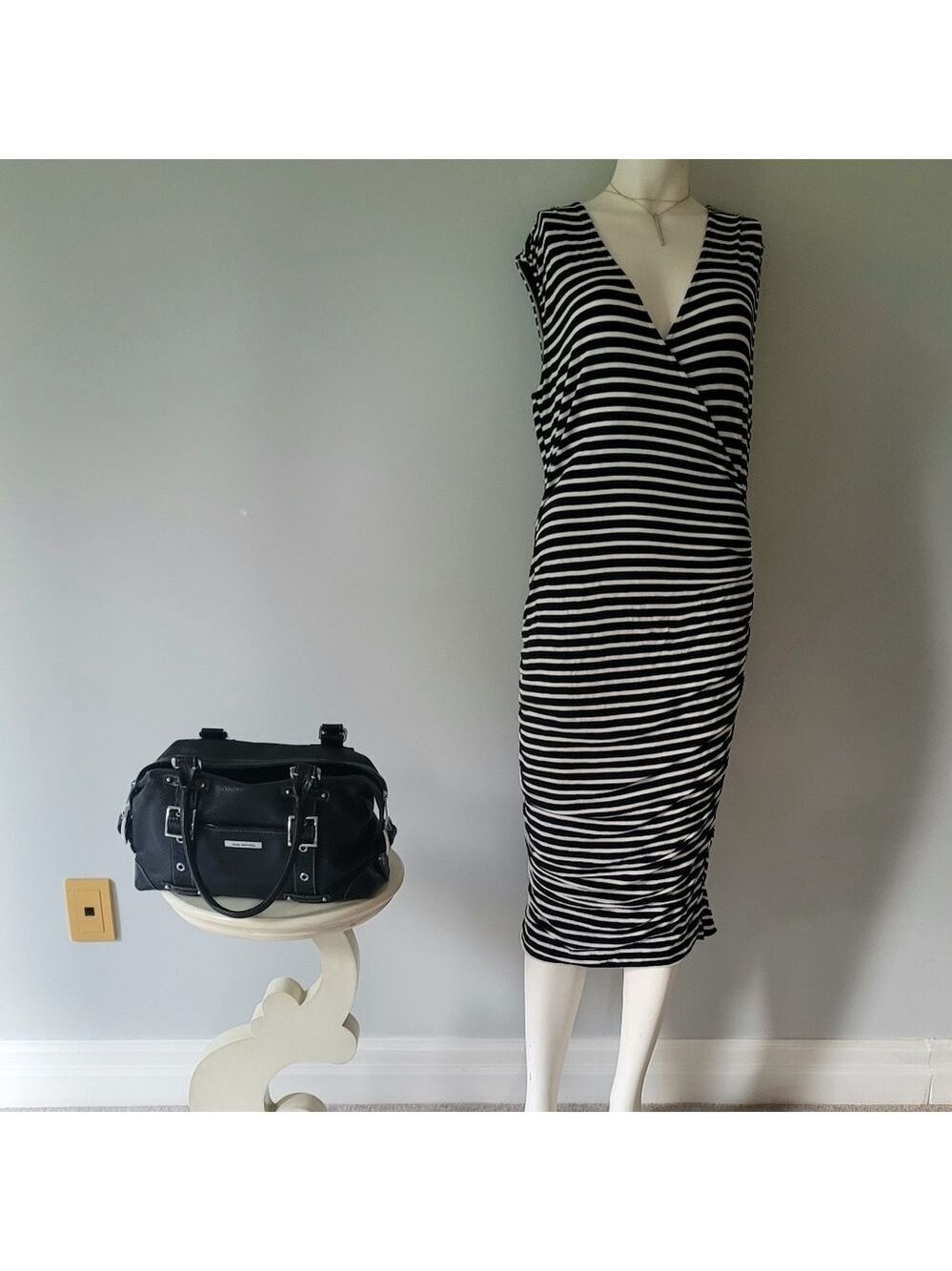 Mossimo Striped Wrap Maxi Dress Size L